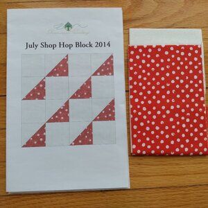 Quilt Block Sewing Pattern Kit with Fabric 2014 July Shop Hop Greenwood Quiltery